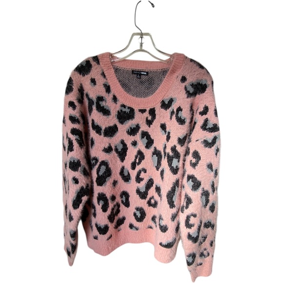 Fashion Nova Sweaters - Pink and Black with Grey Leopard Print Women's Sweater